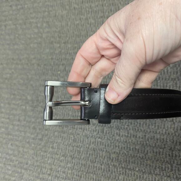 Cole Haan Brown Leather Belt Crafted in England Silver Buckle - Picture 7 of 8